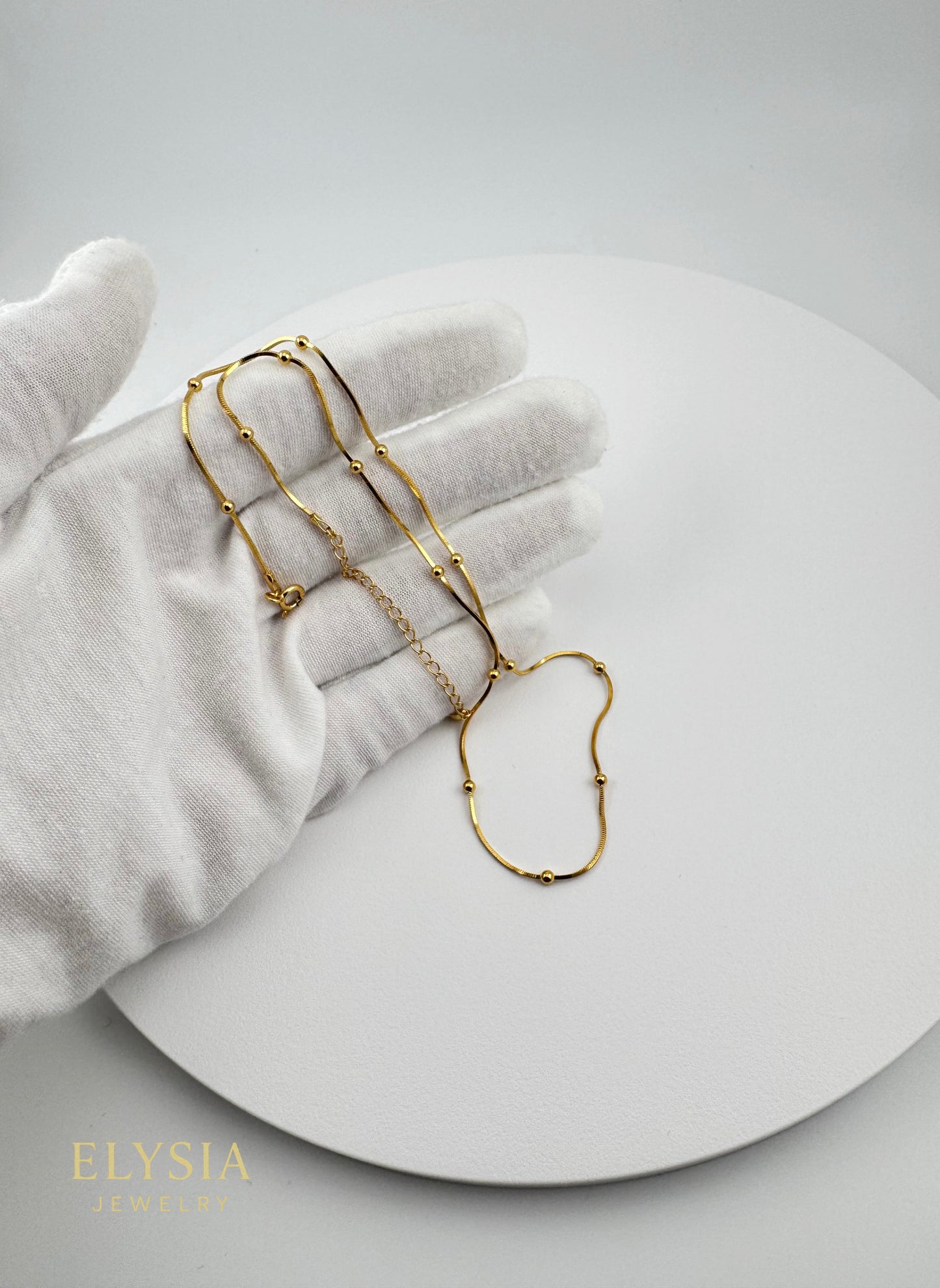 Minimal Snake Chain Necklace with Beads