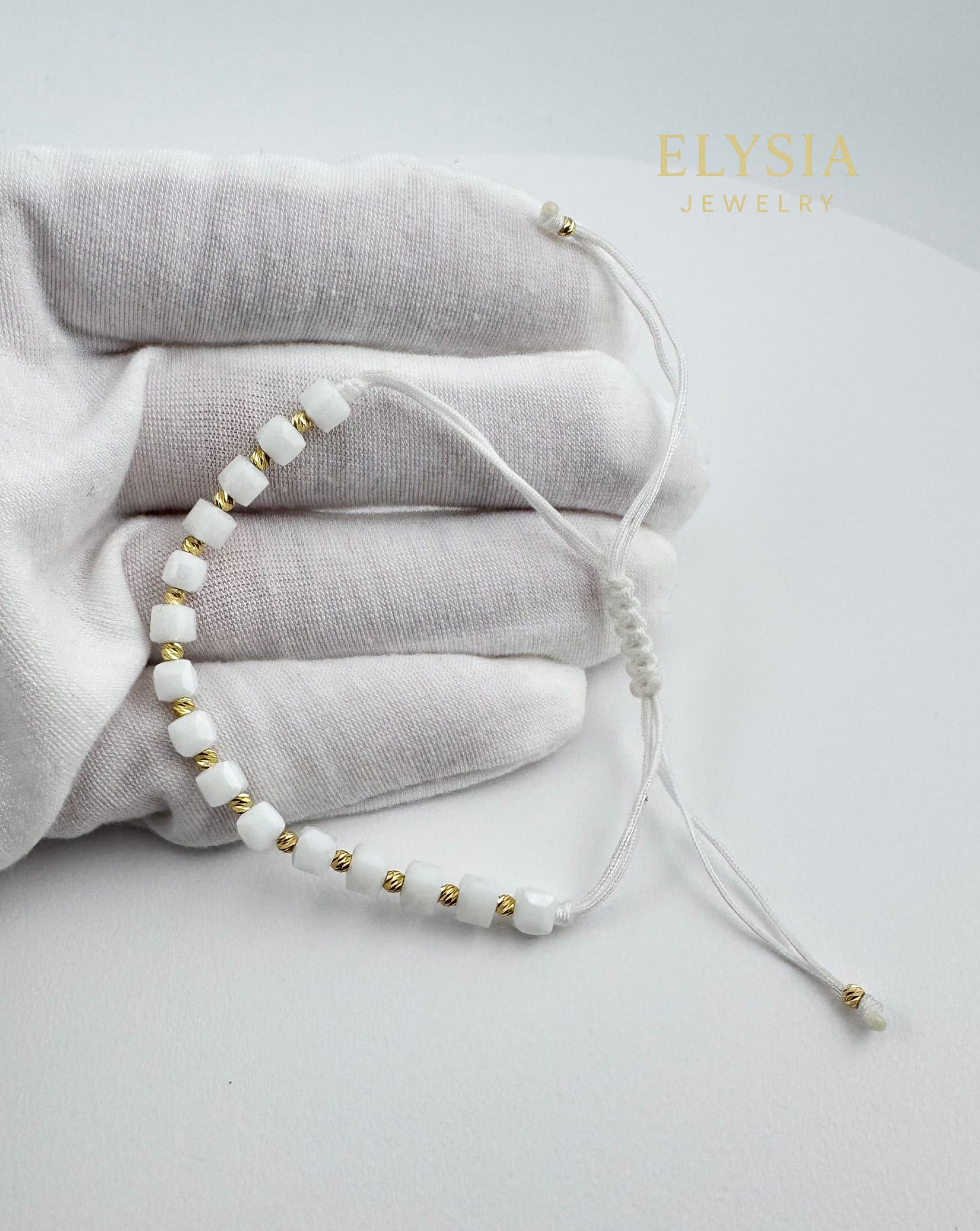 14K Solid Gold Bead Bracelet – Adjustable Minimalist Fine Jewelry
