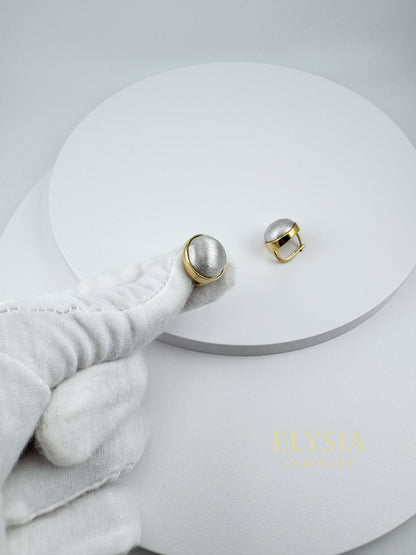 Matte Dome Clip-On Earrings – Gold Plated Minimalist Jewelry