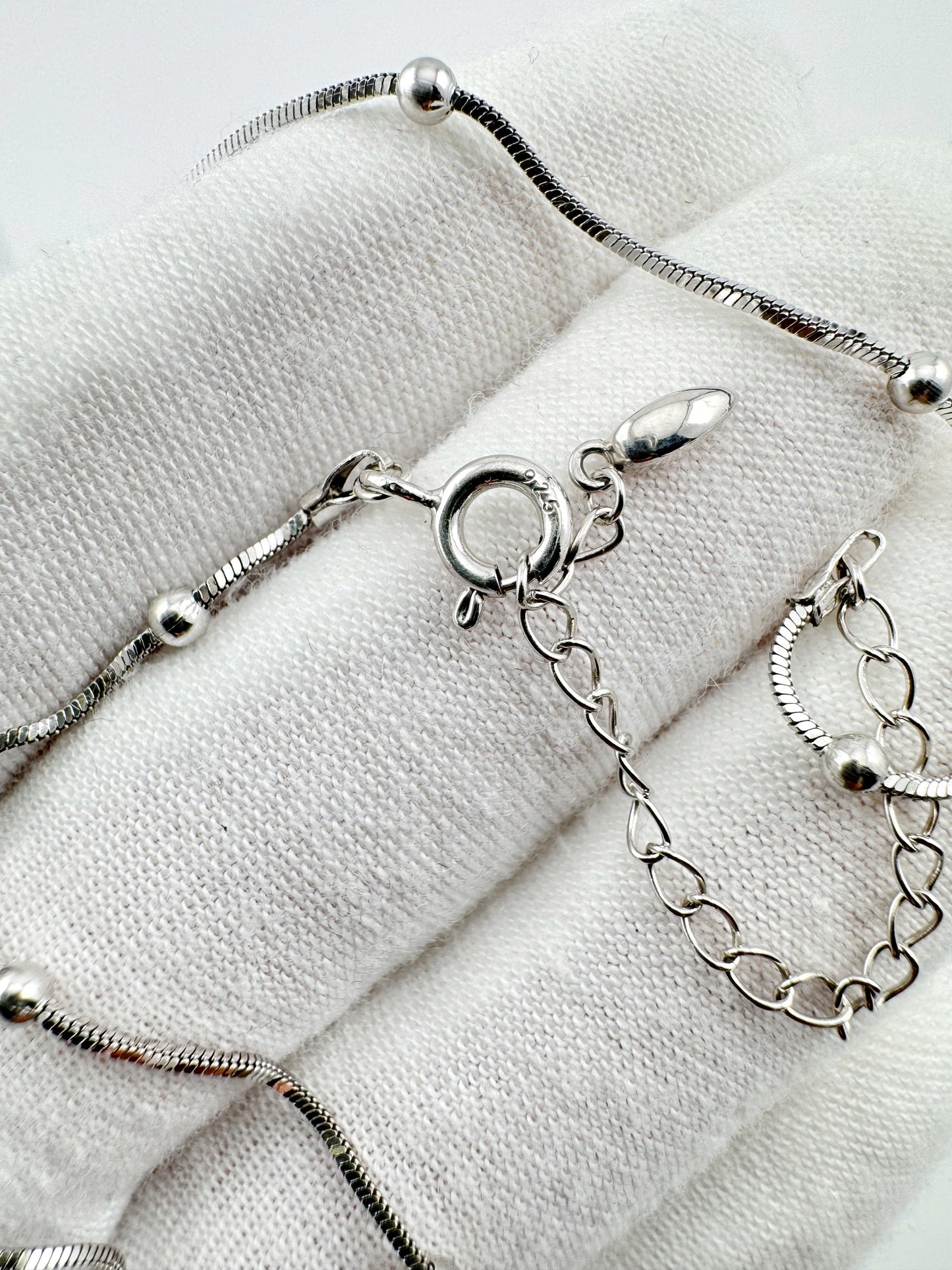 Minimal Snake Chain Necklace with Beads