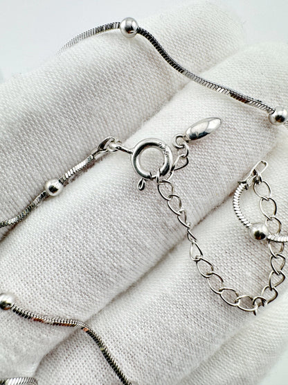 Minimal Snake Chain Necklace with Beads