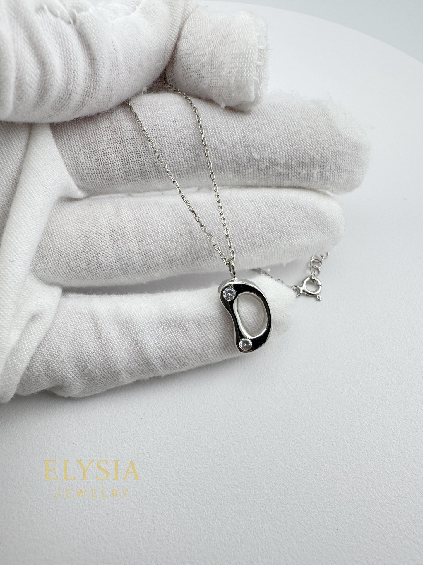 Personalized Letter Necklace — 925 Sterling Silver, Handcrafted, Rhodium Plated