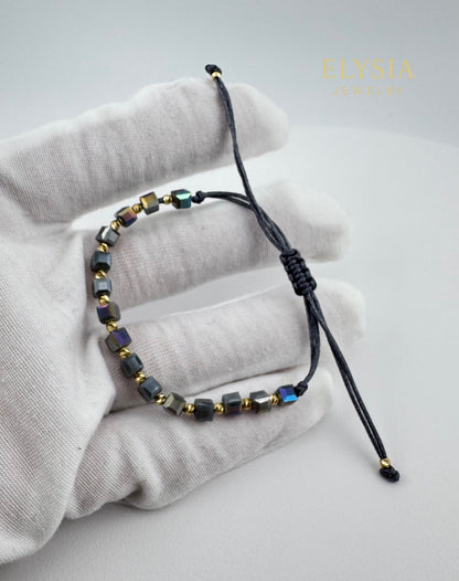 14K Solid Gold Bead Bracelet – Adjustable Minimalist Fine Jewelry