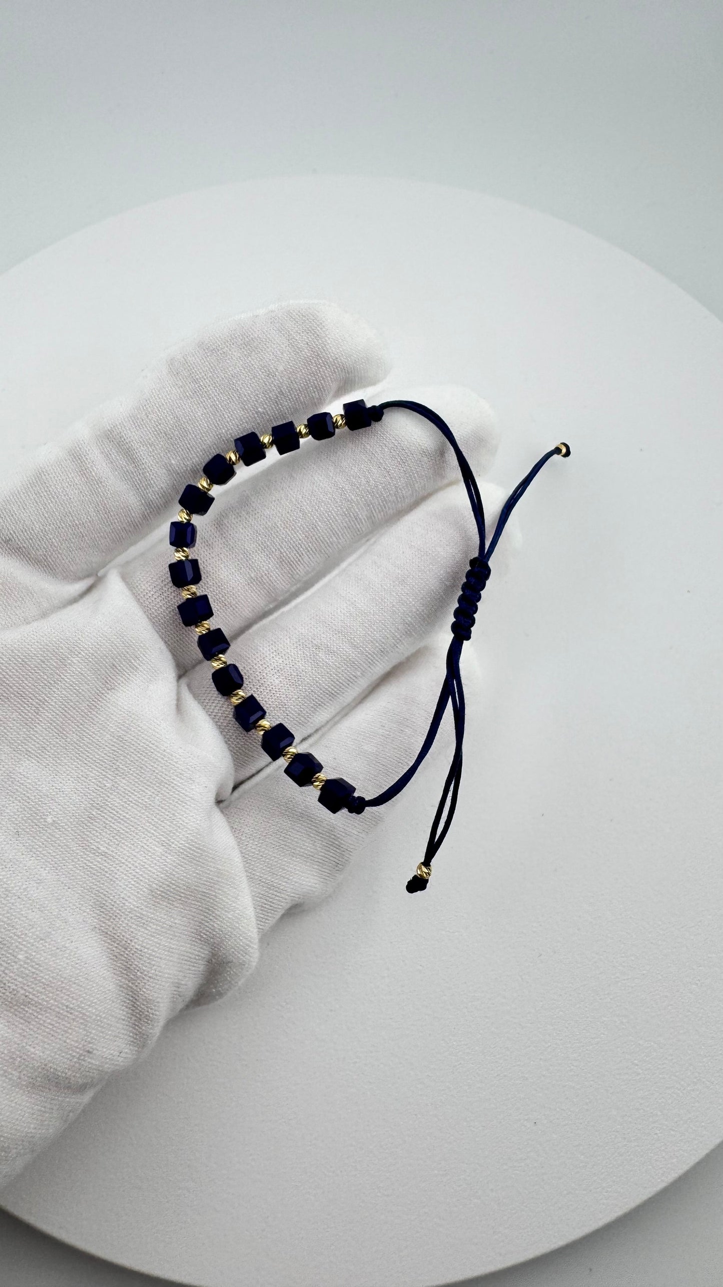 14K Solid Gold Bead Bracelet – Adjustable Minimalist Fine Jewelry
