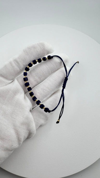 14K Solid Gold Bead Bracelet – Adjustable Minimalist Fine Jewelry