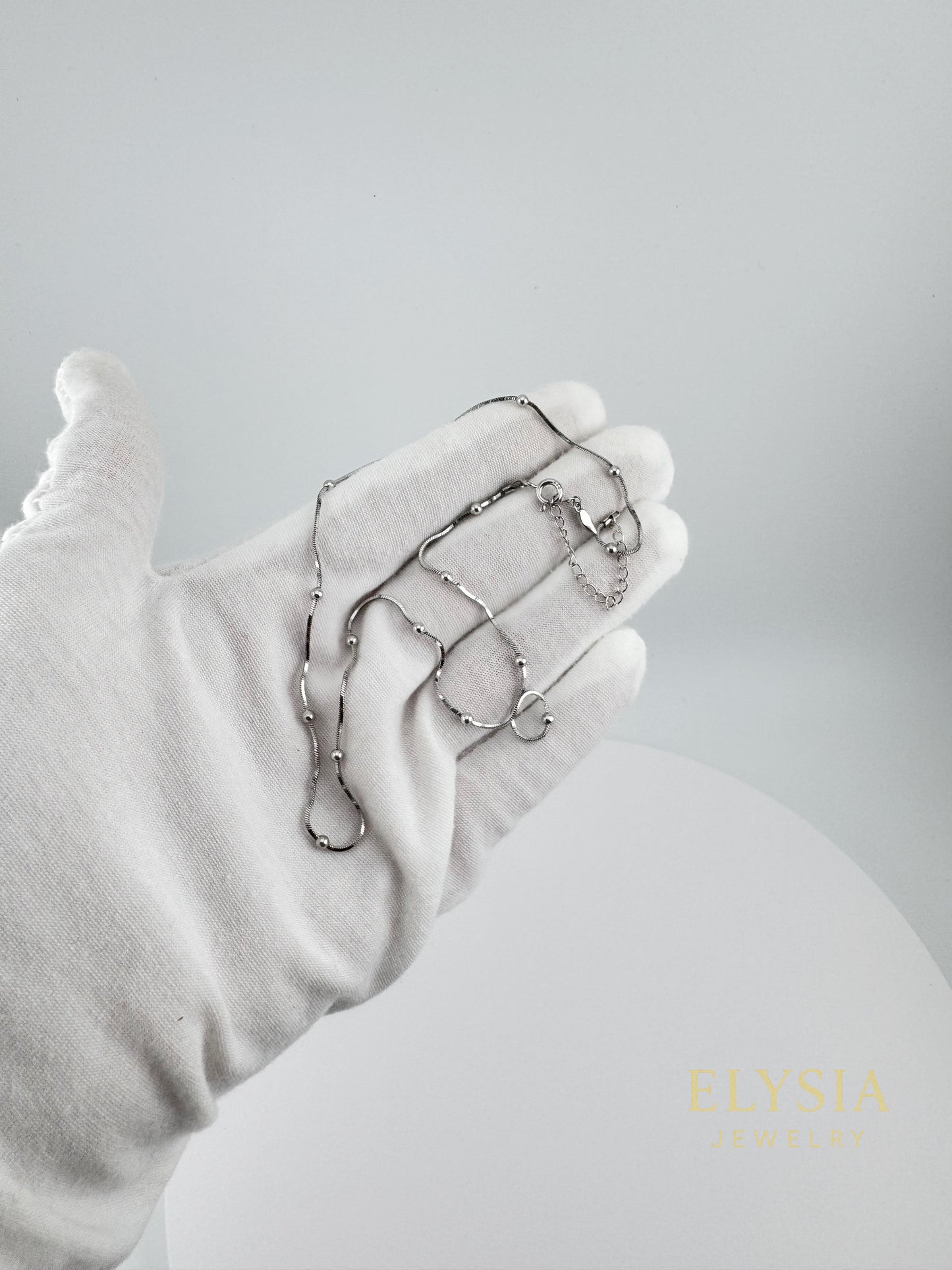 Minimal Snake Chain Necklace with Beads