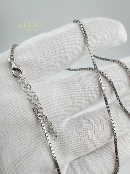 Minimalist Box Chain Necklace-Gold & Silver | Elysia Jewelry