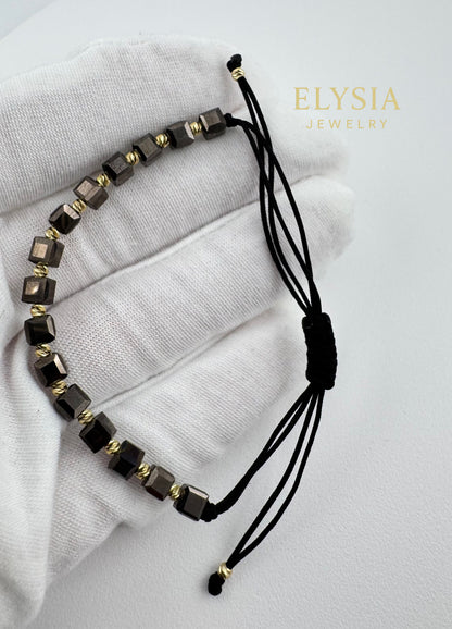 14K Solid Gold Bead Bracelet – Adjustable Minimalist Fine Jewelry