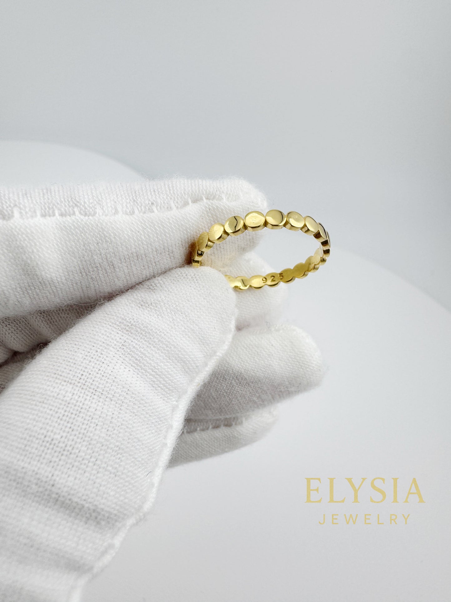 Dot Ring | 925 Sterling Silver | Rhodium & Gold Plated Everyday Band
