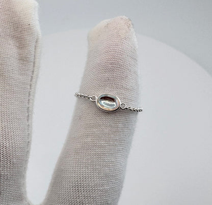Moonstone Chain Ring – Adjustable 925 Sterling Silver Ring