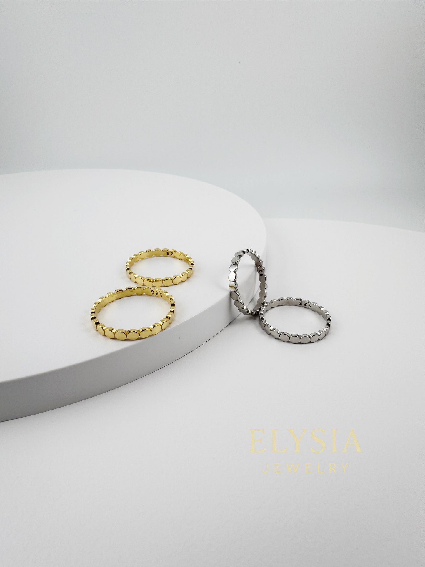 Dot Ring | 925 Sterling Silver | Rhodium & Gold Plated Everyday Band