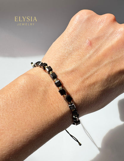 14K Solid Gold Bead Bracelet – Adjustable Minimalist Fine Jewelry
