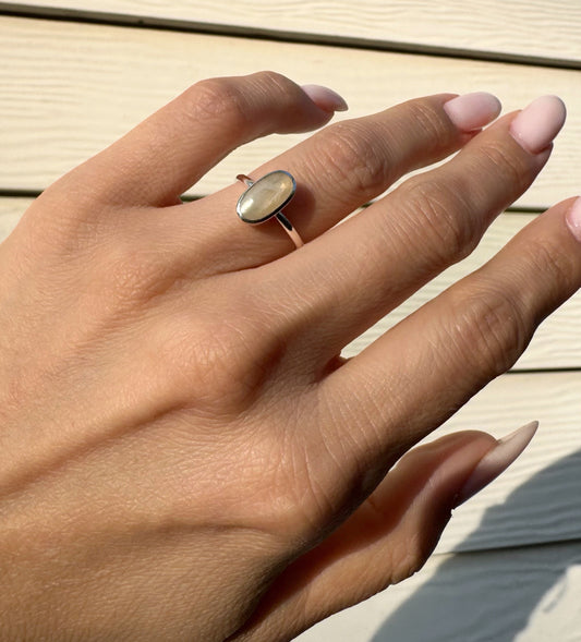 Natural Moonstone Ring 925 Silver