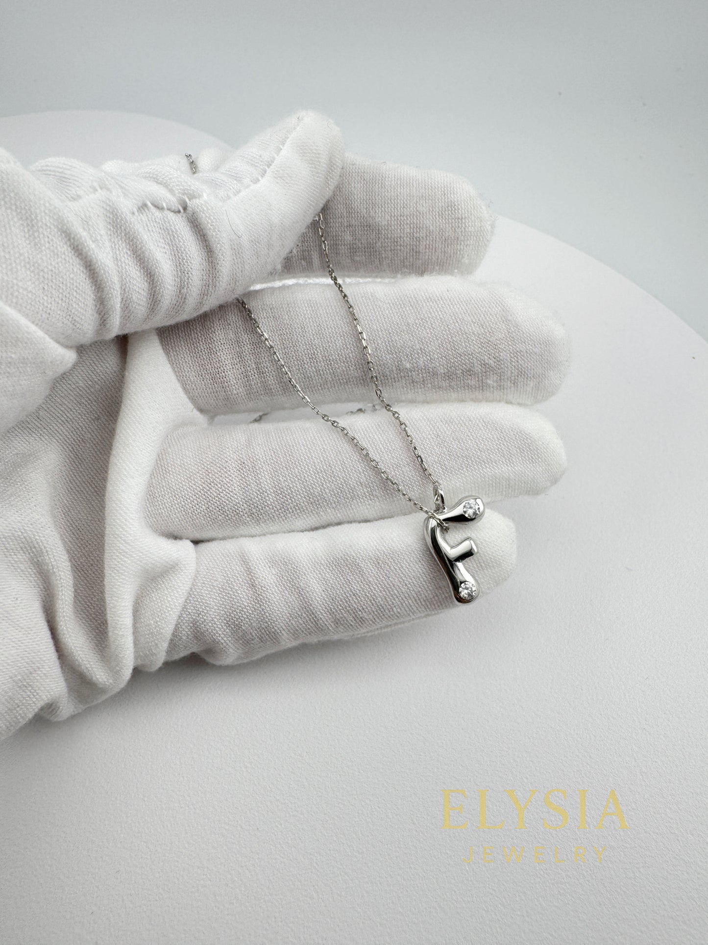 Personalized Letter Necklace — 925 Sterling Silver, Handcrafted, Rhodium Plated