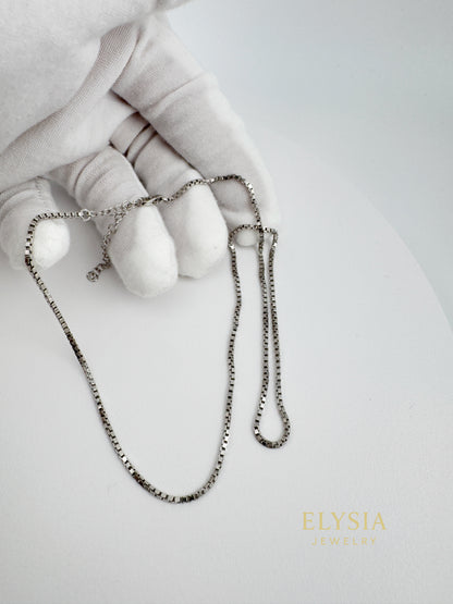 Minimalist Box Chain Necklace-Gold & Silver | Elysia Jewelry