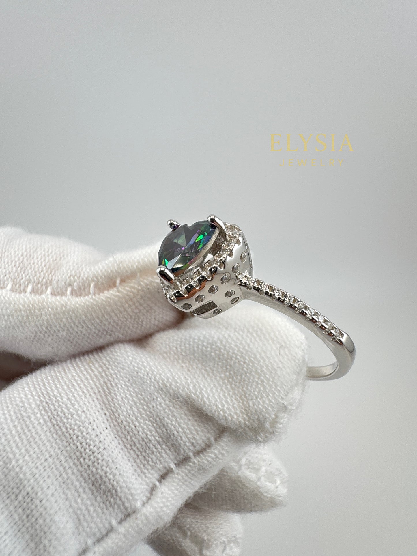 Elysia Heart Cut Sterling Silver Ring