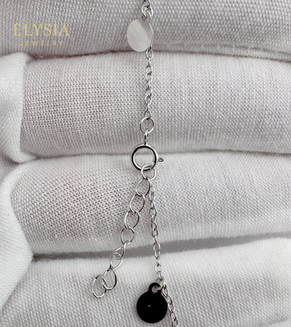 Sterling Silver Anklet – Dainty Disc Chain