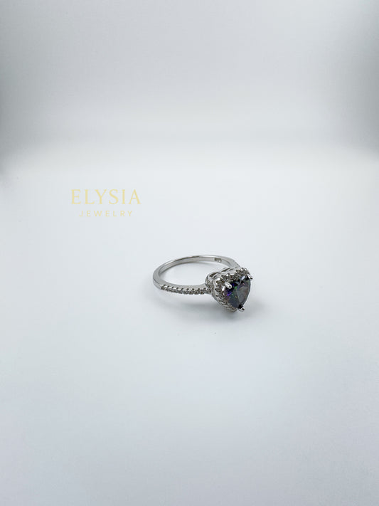 Elysia Heart Cut Sterling Silver Ring
