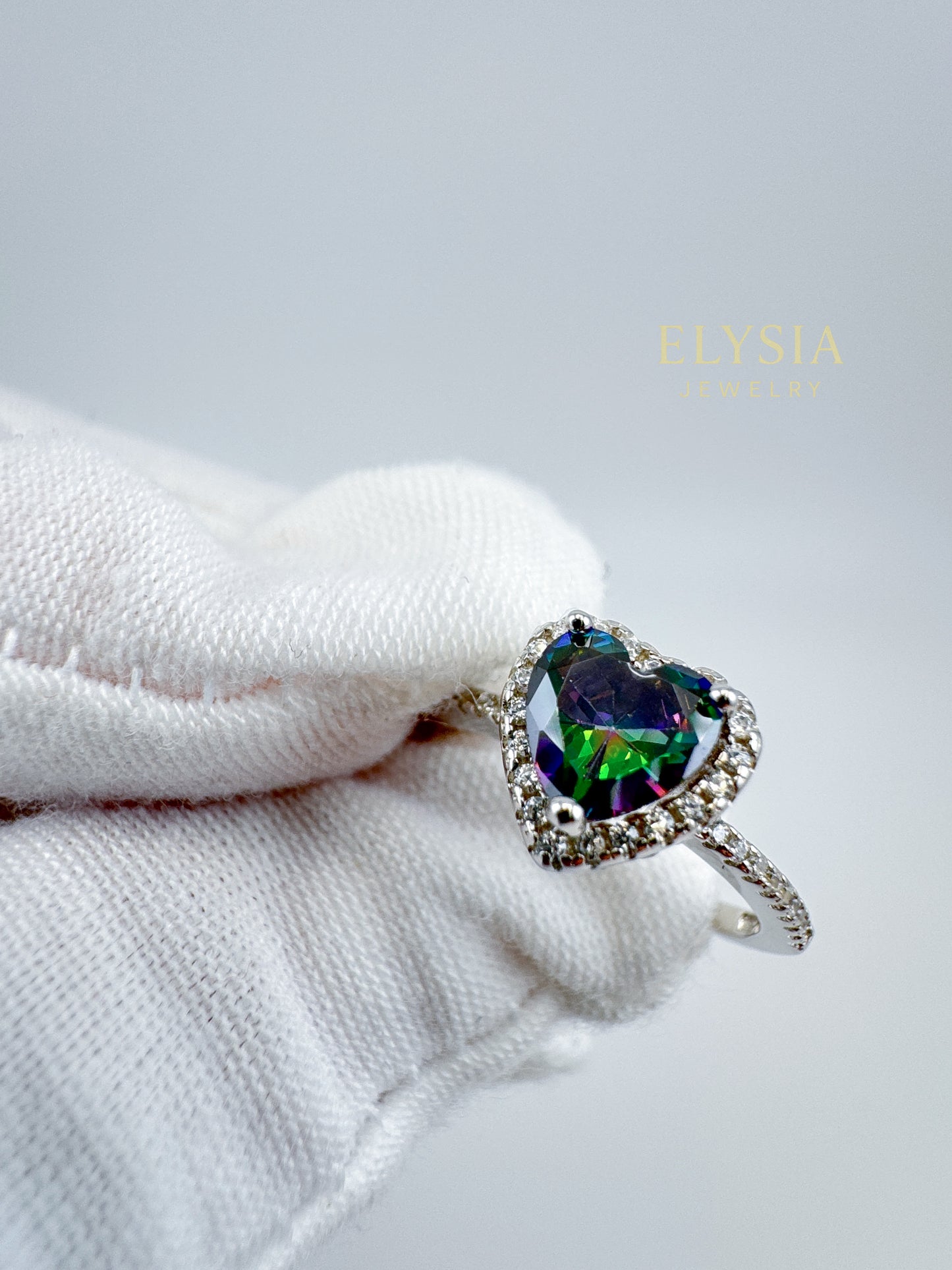 Elysia Heart Cut Sterling Silver Ring