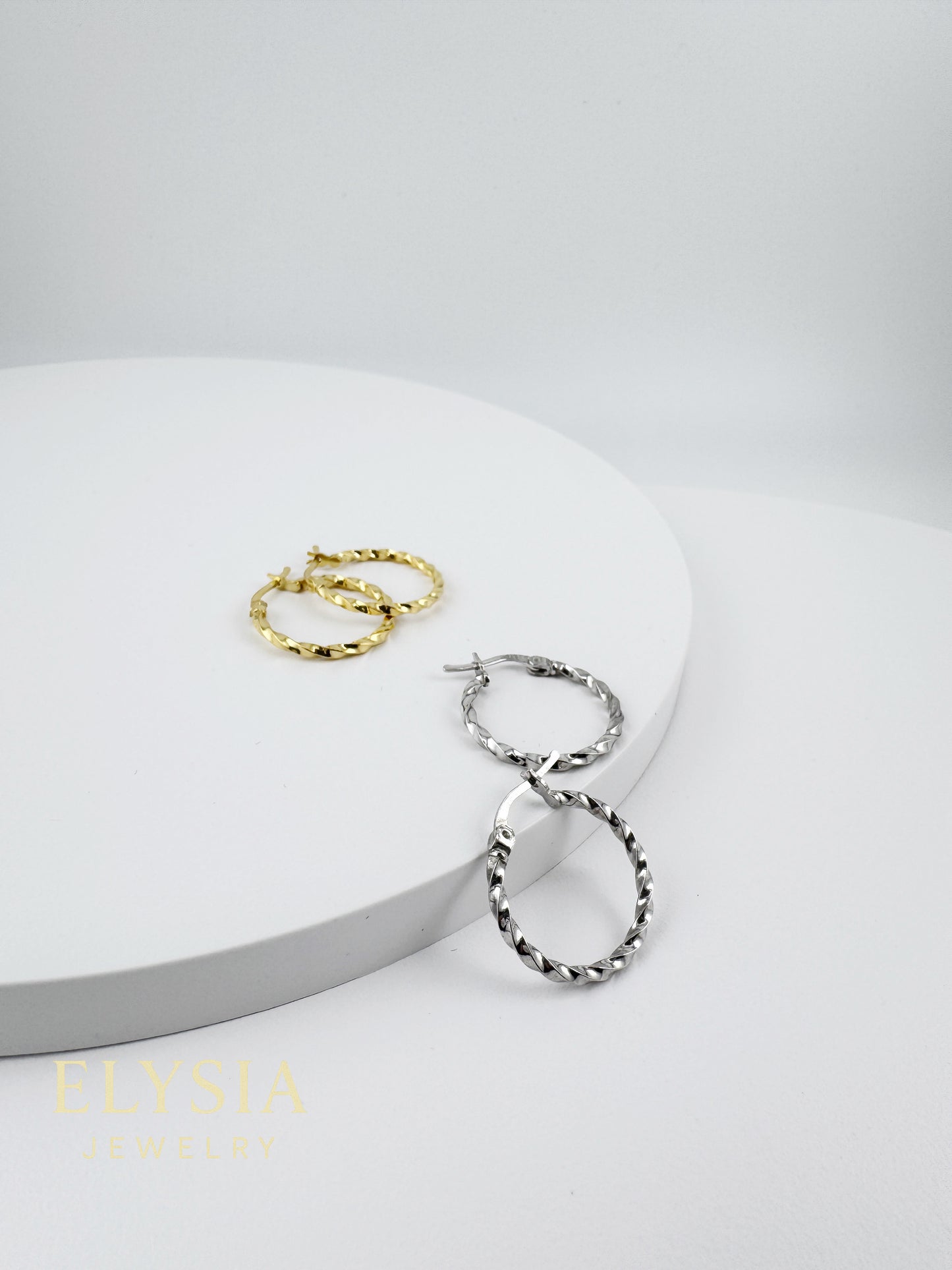 Twisted Hoop Earrings — 925 Sterling Silver | Rhodium & 18K Gold Plated