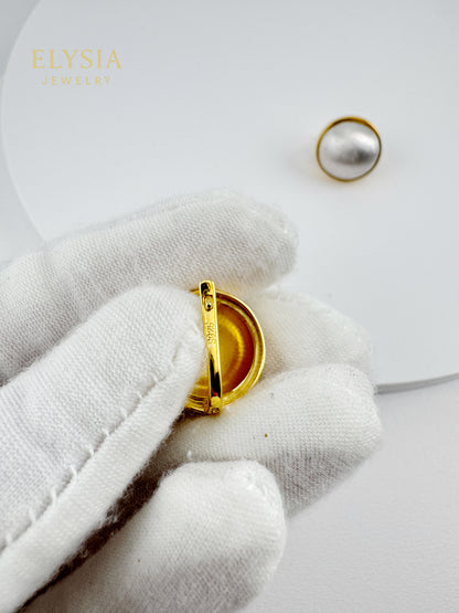 Matte Dome Clip-On Earrings – Gold Plated Minimalist Jewelry