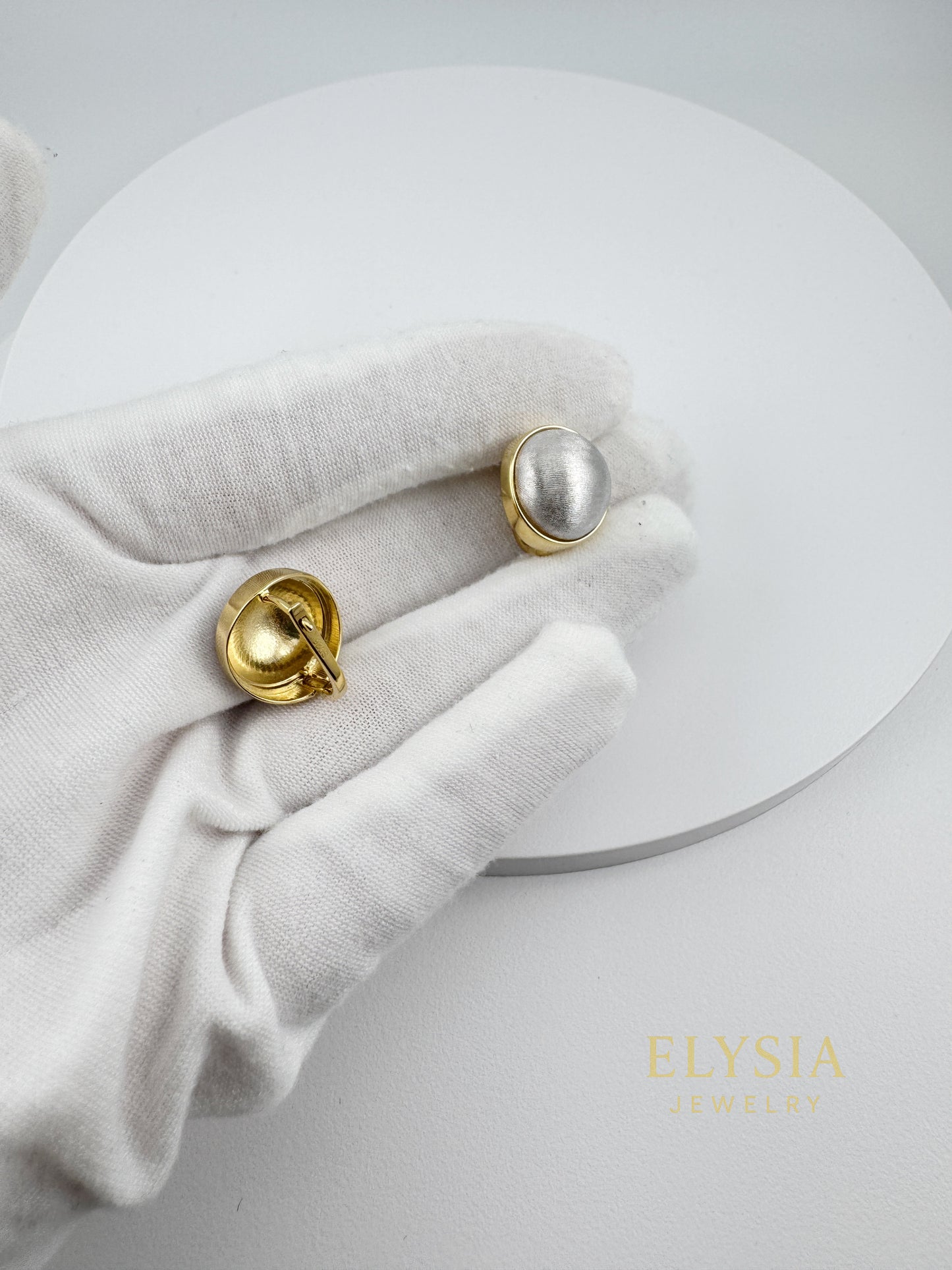 Matte Dome Clip-On Earrings – Gold Plated Minimalist Jewelry
