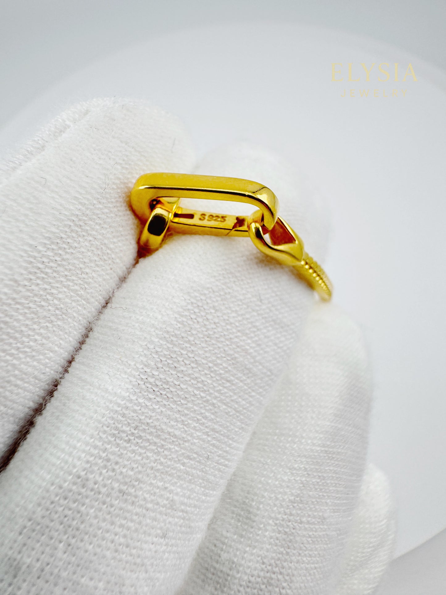 18K Gold Plated 925 Sterling Silver Snake Chain Bracelet — Paperclip Lock