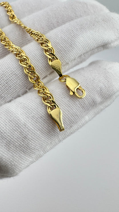 14K Solid Gold Curb Bracelet – Minimal Classic Chain