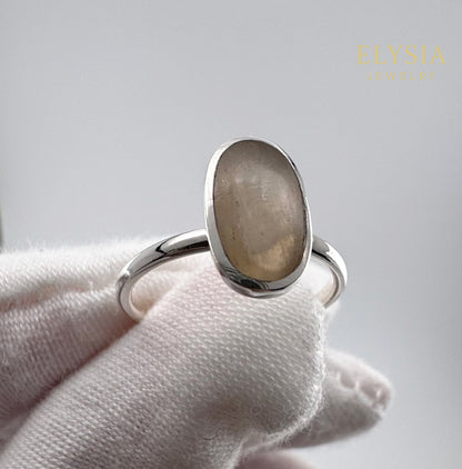 Natural Moonstone Ring 925 Silver