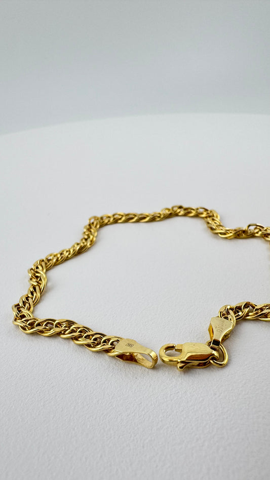 14K Solid Gold Curb Bracelet – Minimal Classic Chain