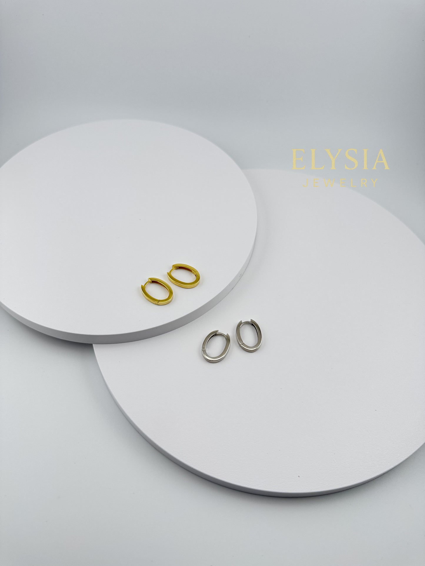 Minimal Oval Hoop Earrings – 925 Sterling Silver | Gold-Plated Option