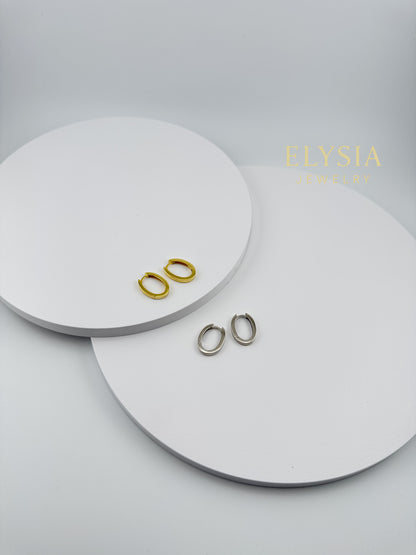 Minimal Oval Hoop Earrings – 925 Sterling Silver | Gold-Plated Option