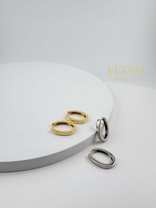 Minimal Oval Hoop Earrings – 925 Sterling Silver | Gold-Plated Option