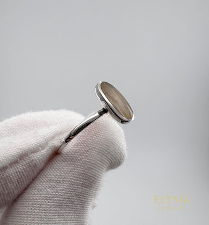 Natural Moonstone Ring 925 Silver