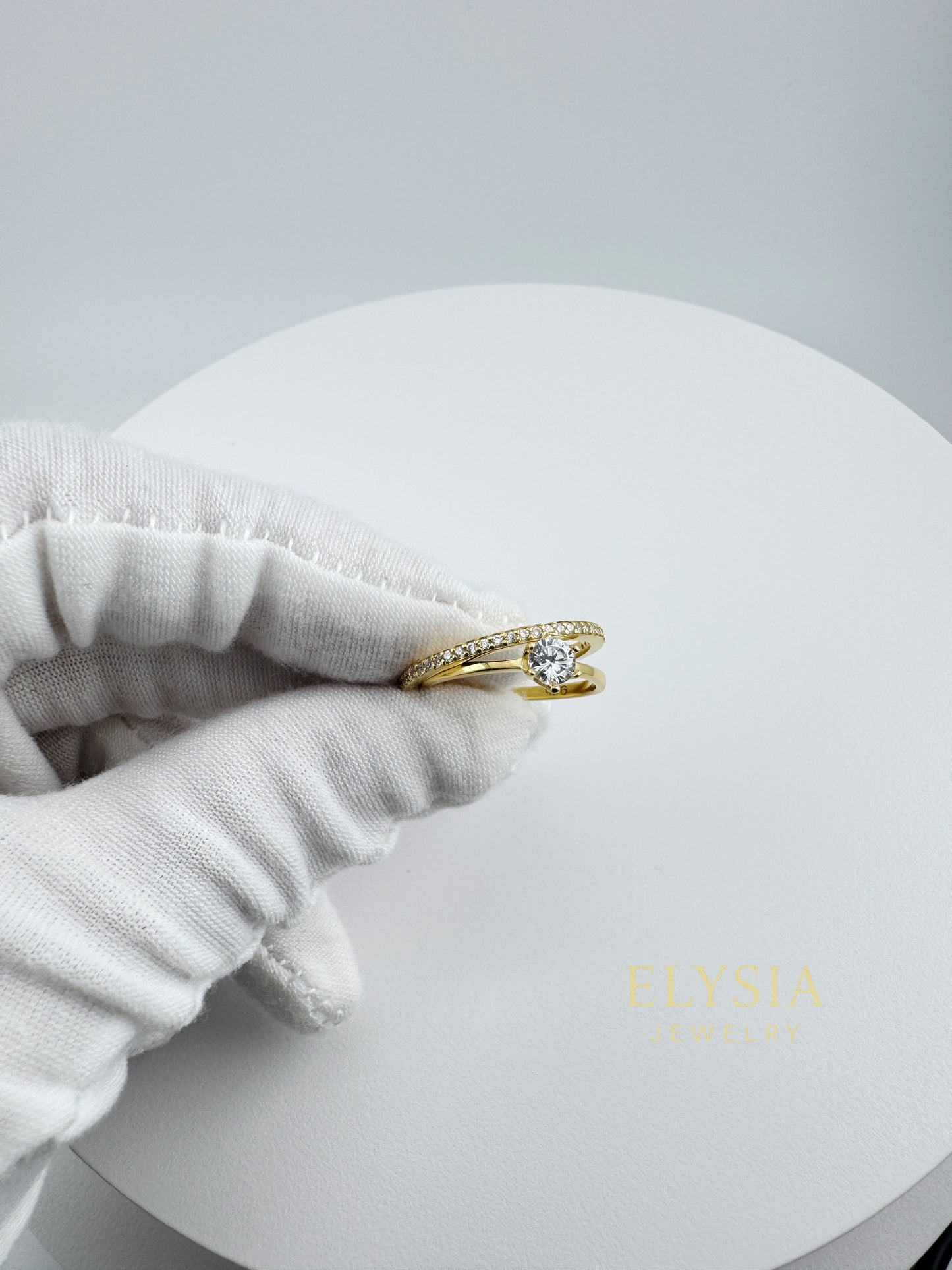 Elysia Duo Ring Set – 925 Silver & Gold Plated | Minimalist CZ Stack Rings