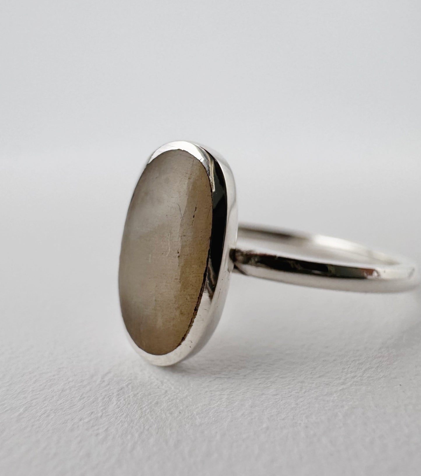 Natural Moonstone Ring 925 Silver