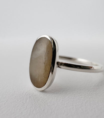 Natural Moonstone Ring 925 Silver