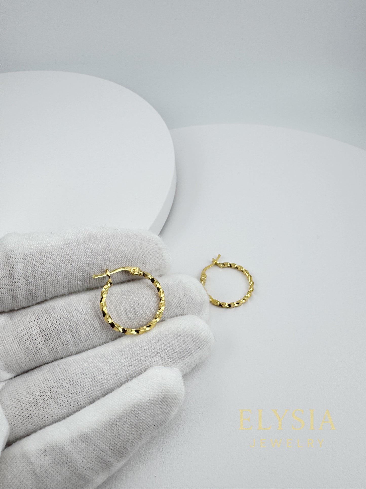 Twisted Hoop Earrings — 925 Sterling Silver | Rhodium & 18K Gold Plated