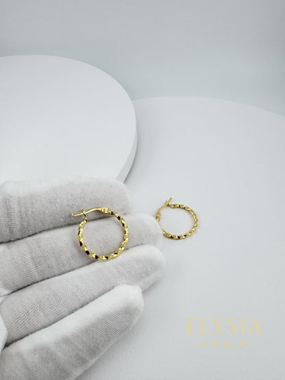 Twisted Hoop Earrings — 925 Sterling Silver | Rhodium & 18K Gold Plated
