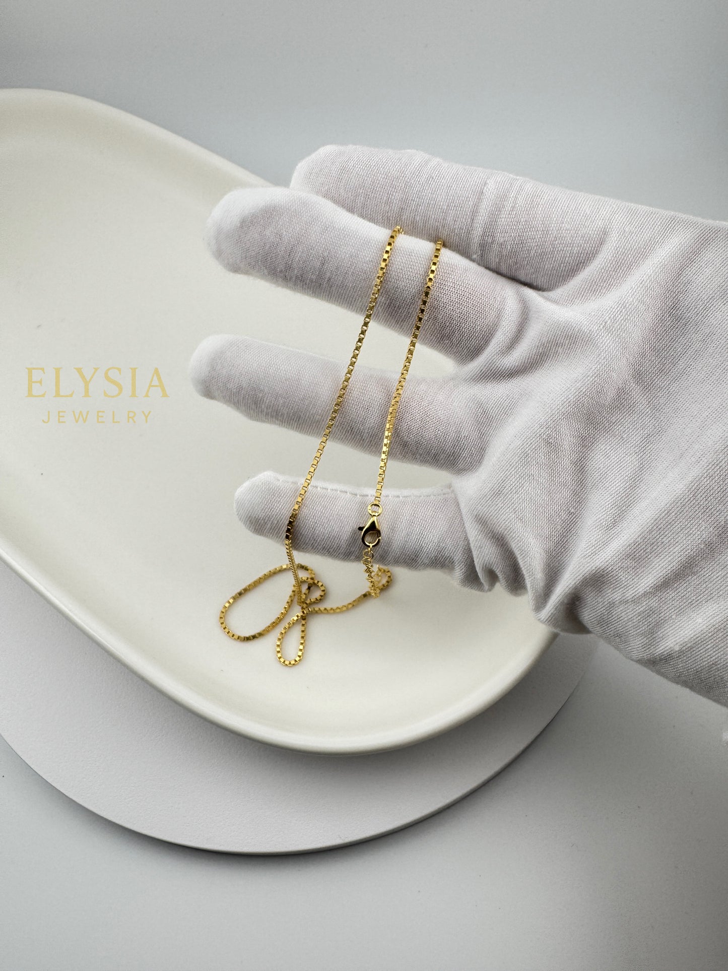 Minimalist Box Chain Necklace-Gold & Silver | Elysia Jewelry