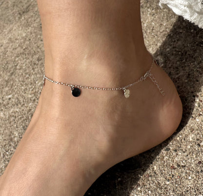 Sterling Silver Anklet – Dainty Disc Chain