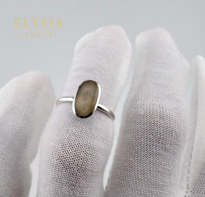 Natural Moonstone Ring 925 Silver