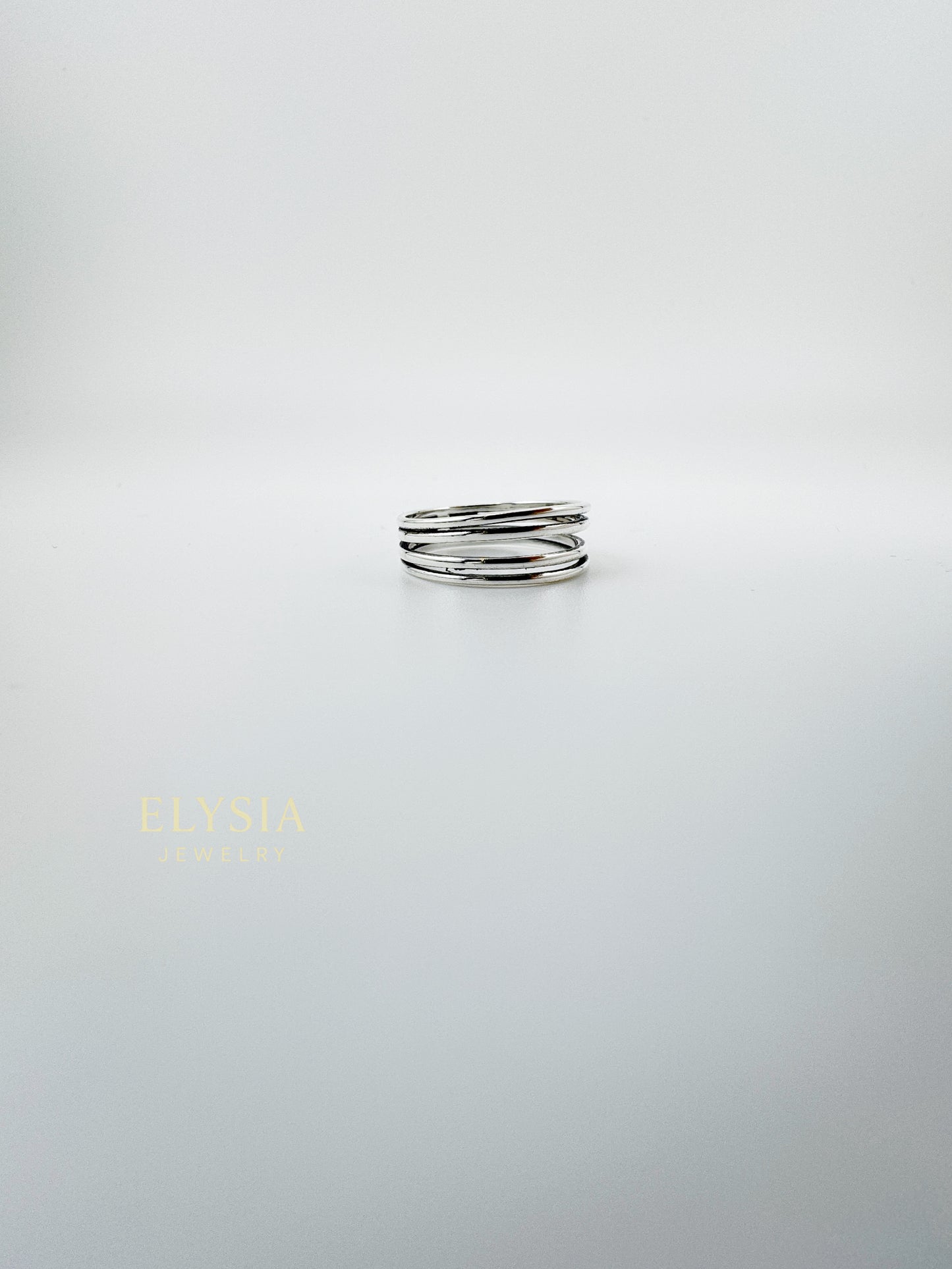 Sterling Silver Multi-Band Crossover Ring- Elysia Jewelry