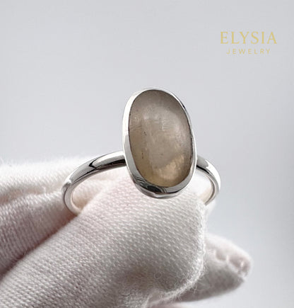 Natural Moonstone Ring 925 Silver