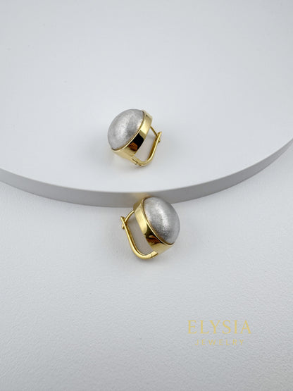 Matte Dome Clip-On Earrings – Gold Plated Minimalist Jewelry