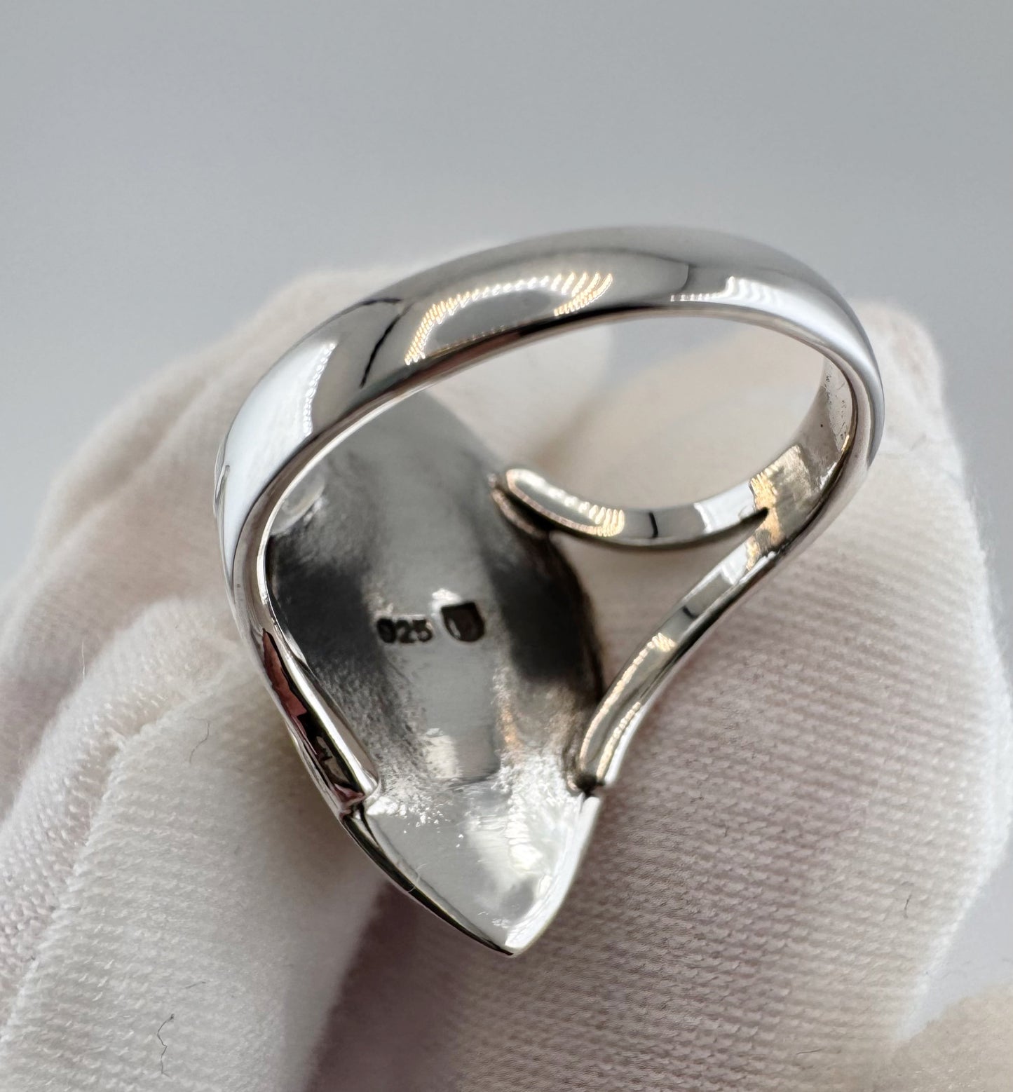 Gray Moonstone Statement Ring in Sterling Silver | Marquise Cocktail Ring