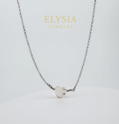 Heart Mother of Pearl Necklace — 925 Sterling Silver