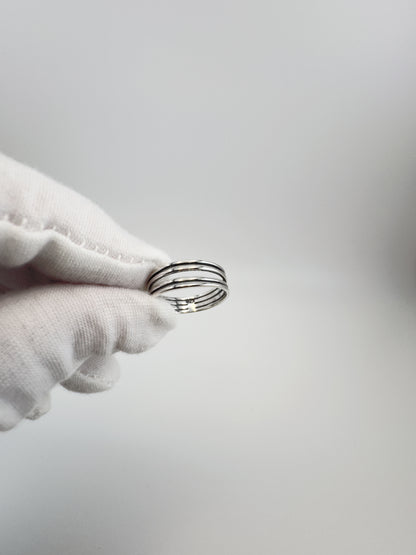 Sterling Silver Multi-Band Crossover Ring- Elysia Jewelry