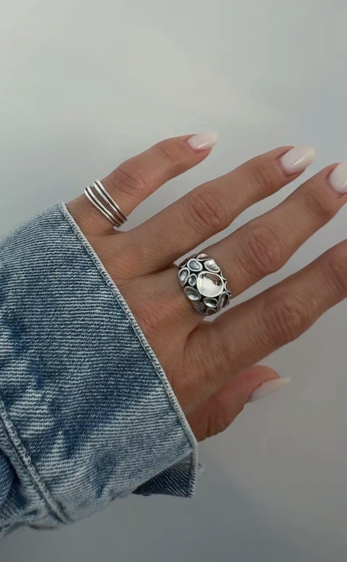 Sterling Silver Multi-Band Crossover Ring- Elysia Jewelry