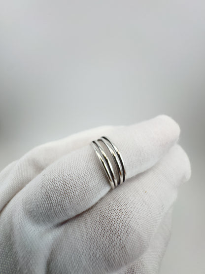 Sterling Silver Multi-Band Crossover Ring- Elysia Jewelry
